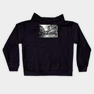 Grassmarket Edinburgh Black And White Kids Hoodie